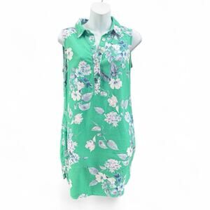 Vintage Jessica Howard Linen Floral Collar Dress